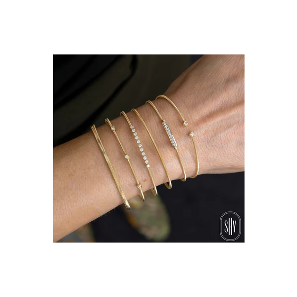 Shy Creation White Gold Diamond Bezel Bangle Image 2 SVS Fine Jewelry Oceanside, NY