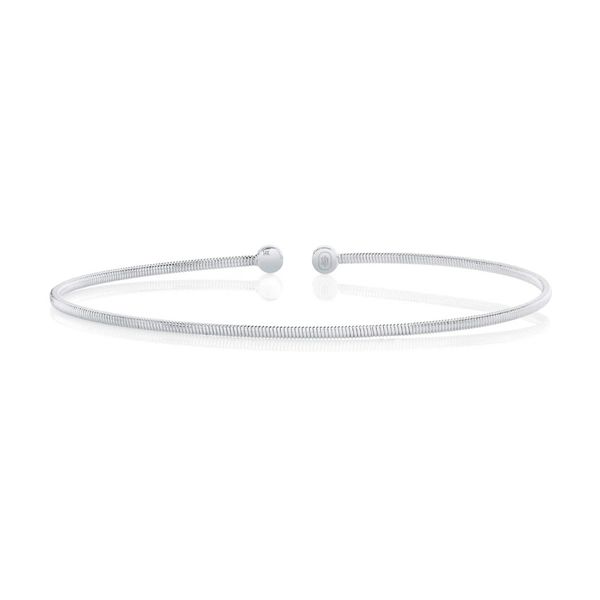 Shy Creation White Gold Diamond Corelli Bezel Bangle Image 3 SVS Fine Jewelry Oceanside, NY