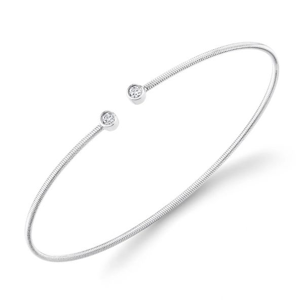 Shy Creation White Gold Diamond Corelli Bezel Bangle Image 4 SVS Fine Jewelry Oceanside, NY