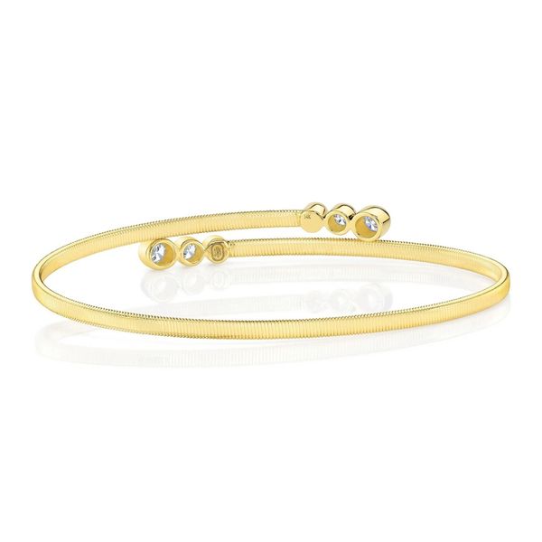Shy Creation Yellow Gold Diamond Corelli Bezel Bangle Image 2 SVS Fine Jewelry Oceanside, NY