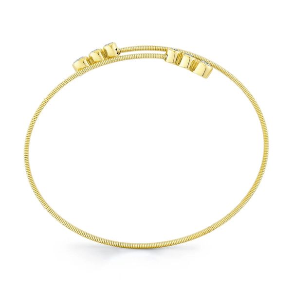 Shy Creation Yellow Gold Diamond Corelli Bezel Bangle Image 3 SVS Fine Jewelry Oceanside, NY