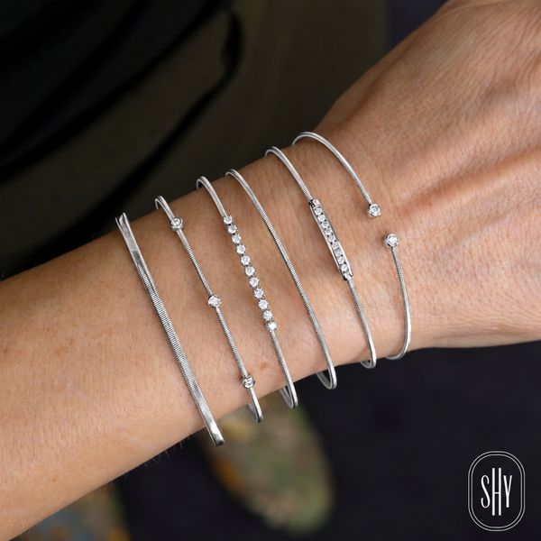 Shy Creation White Gold Diamond Corelli Bezel Bangle Image 5 SVS Fine Jewelry Oceanside, NY