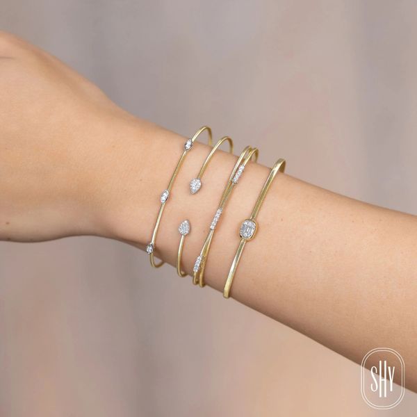 Shy Creation Yellow & White Gold Diamond Bangle Image 2 SVS Fine Jewelry Oceanside, NY