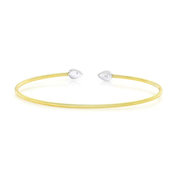 Shy Creation Yellow & White Gold Diamond Bangle Image 3 SVS Fine Jewelry Oceanside, NY