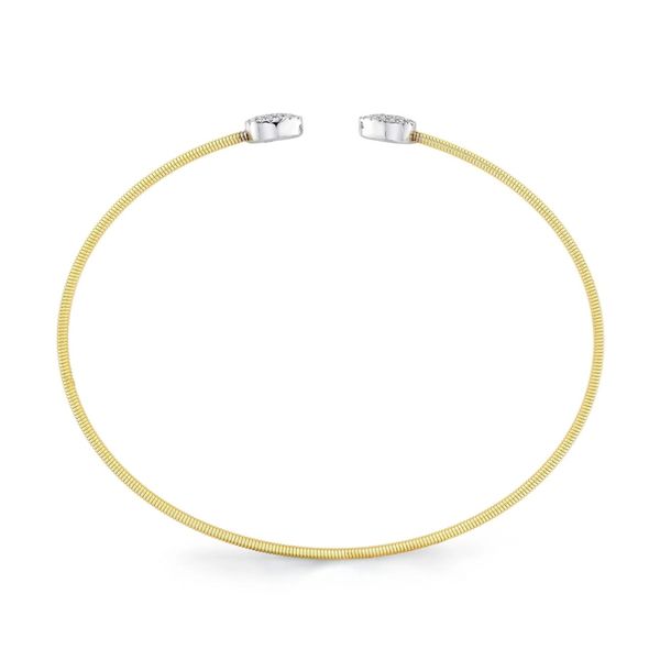 Shy Creation Yellow & White Gold Diamond Bangle Image 4 SVS Fine Jewelry Oceanside, NY