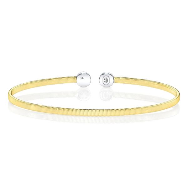 Shy Creation Yellow & White Gold Diamond Corelli Bangle Image 3 SVS Fine Jewelry Oceanside, NY