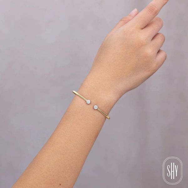 Shy Creation Yellow & White Gold Diamond Corelli Bangle Image 5 SVS Fine Jewelry Oceanside, NY