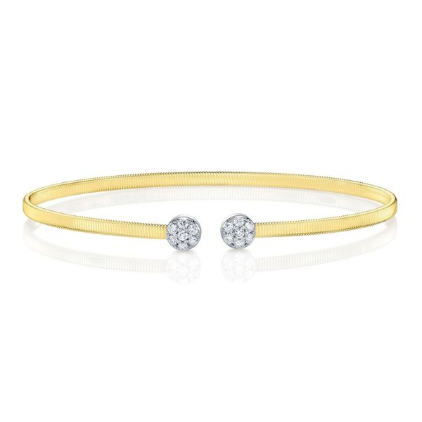 Shy Creation Yellow & White Gold Diamond Corelli Bangle SVS Fine Jewelry Oceanside, NY