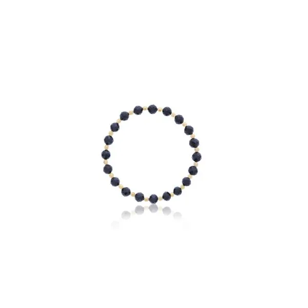Dee Berkley Black Agate & Gold Filled Beads Bracelet