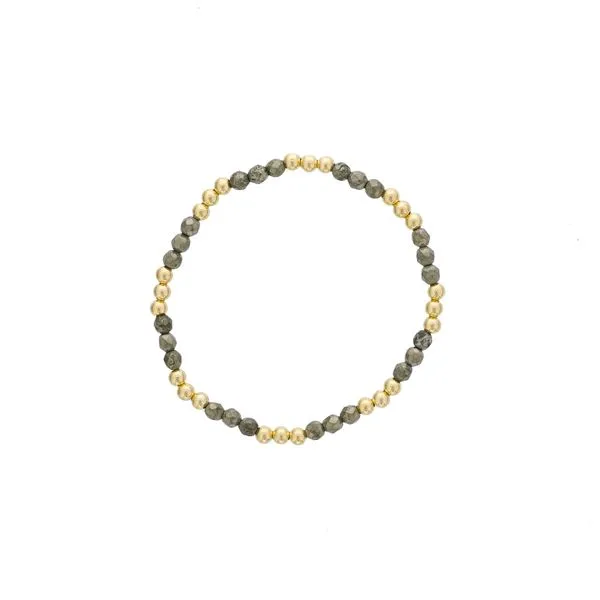 Dee Berkley Pyrite & Gold Filled Beads Bracelet SVS Fine Jewelry Oceanside, NY