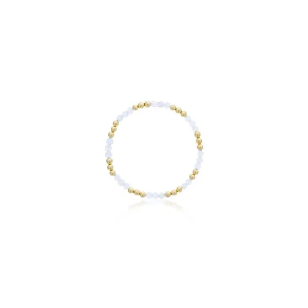 Dee Berkley White Topaz & Gold Filled Beads Bracelet SVS Fine Jewelry Oceanside, NY