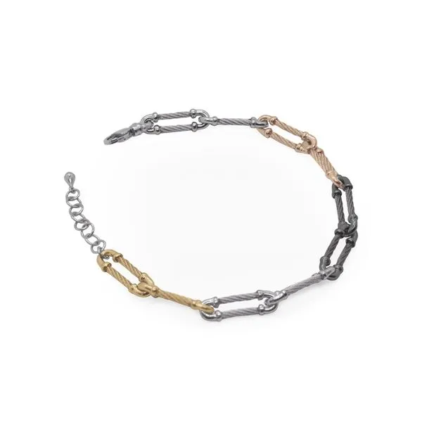 ALOR Black, Carnation, Grey & Yellow Cable Bracelet SVS Fine Jewelry Oceanside, NY