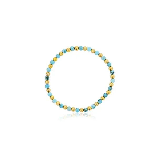 Dee Berkley Blue Howlite & Gold Filled Beads Bracelet SVS Fine Jewelry Oceanside, NY