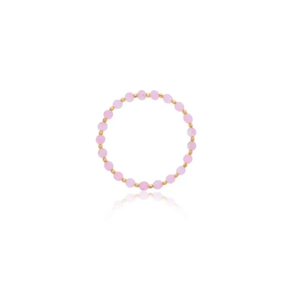 Dee Berkley Pink Quartz & Gold Filled Beads Bracelet