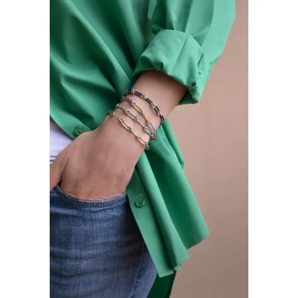 ALOR Yellow Cable Clip Bracelet, 6.5+1