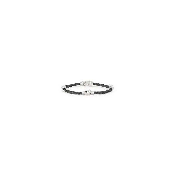 ALOR Black Cable Interlocking Bracelet, 7