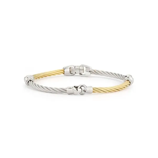 ALOR Yellow & Grey Cable Interlocking Bracelet, 7