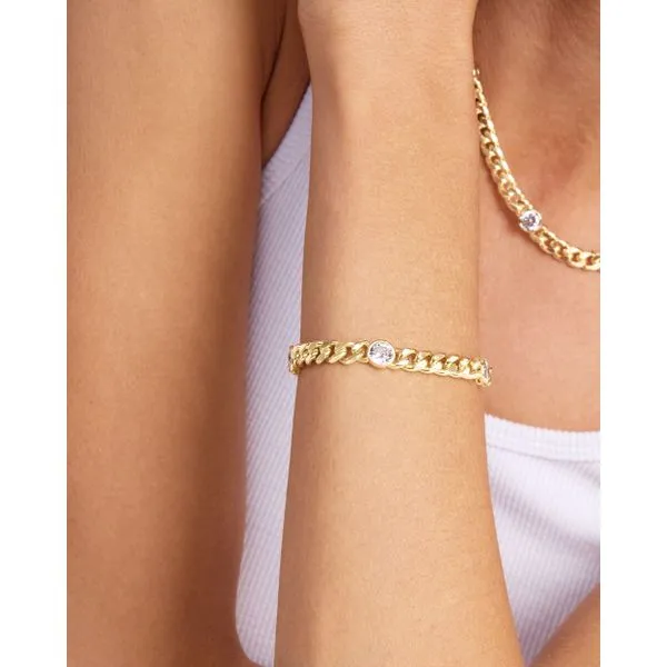 Melinda Maria Julian Triple Diamond Gold Bracelet Image 2 SVS Fine Jewelry Oceanside, NY