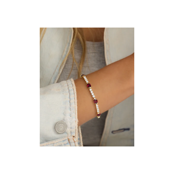 Melinda Maria The Maven Gold Tennis Bracelet Image 2 SVS Fine Jewelry Oceanside, NY