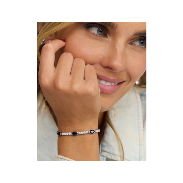 Melinda Maria She's So Extra Silver Tennis Bracelet Image 2 SVS Fine Jewelry Oceanside, NY