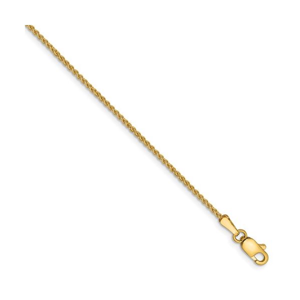 Yellow Gold Spiga Chain Anklet SVS Fine Jewelry Oceanside, NY