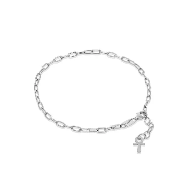 Rhodium Plated Sterling Silver Anklet
