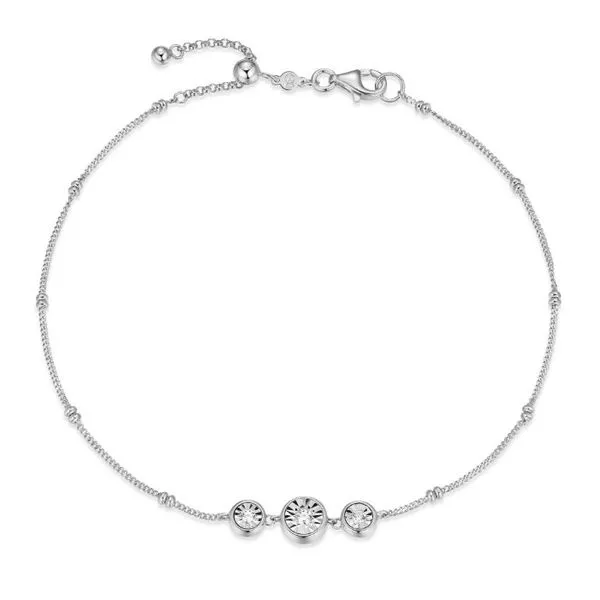 Rhodium Plated Sterling Silver Anklet