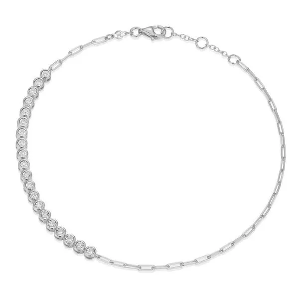 Rhodium Plated Sterling Silver Anklet