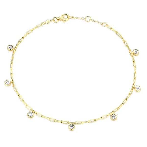 Yellow Gold Plated Sterling Silver Anklet