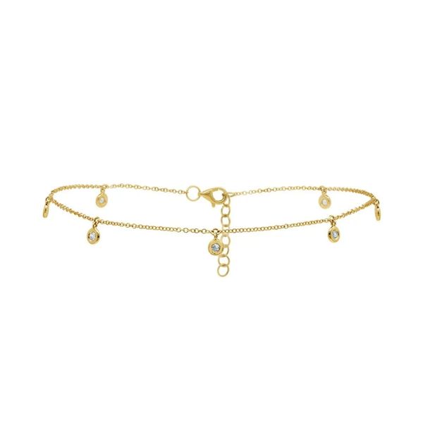 Shy Creation Yellow Gold Diamond Bezel Anklet SVS Fine Jewelry Oceanside, NY