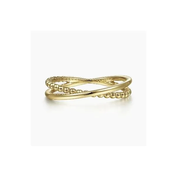 Gabriel & Co. Bujukan Yellow Gold Criss Cross Ring