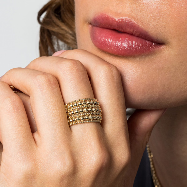 Gabriel & Co. Bujukan Yellow Gold Beaded Ring Image 5 SVS Fine Jewelry Oceanside, NY
