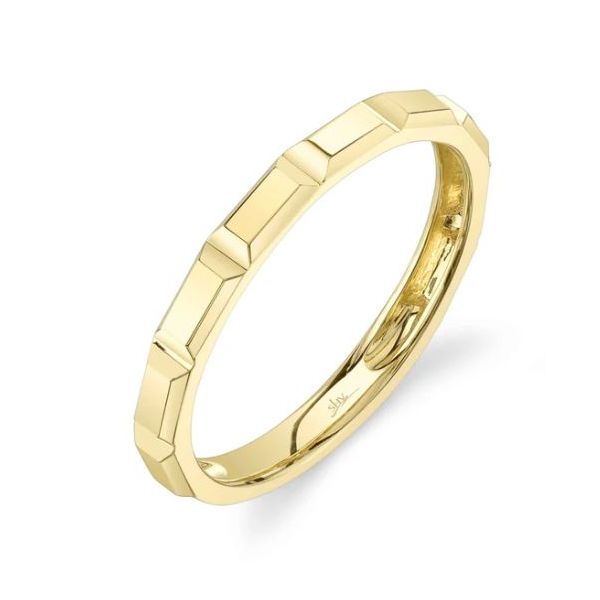 Shy Creation Yellow Gold Geo Cut Band, Size 7 SVS Fine Jewelry Oceanside, NY