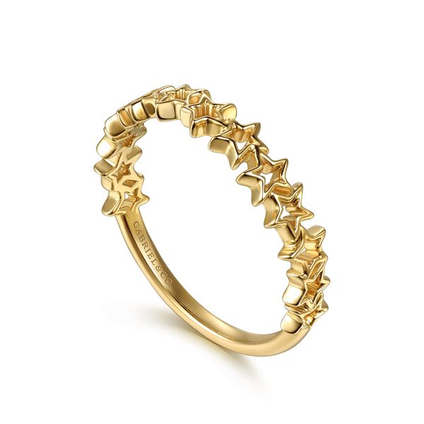 Gabriel & Co. Kaslique Yellow Gold Star Shape Ring Image 3 SVS Fine Jewelry Oceanside, NY