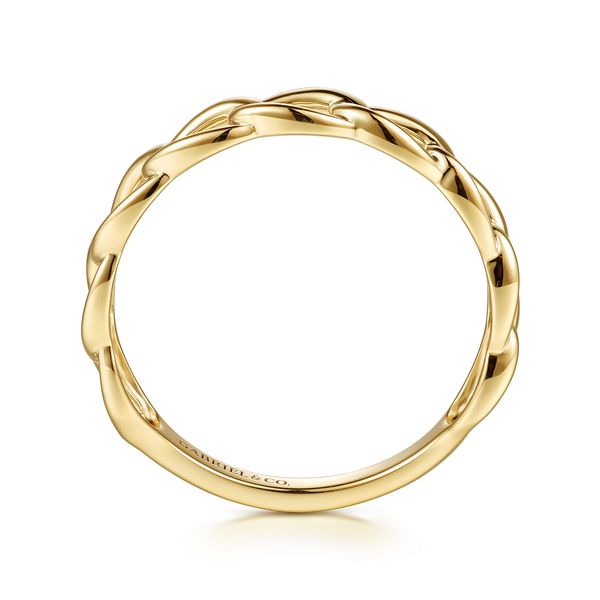 Gabriel & Co. Contemporary Yellow Gold Link Chain Ring Image 2 SVS Fine Jewelry Oceanside, NY