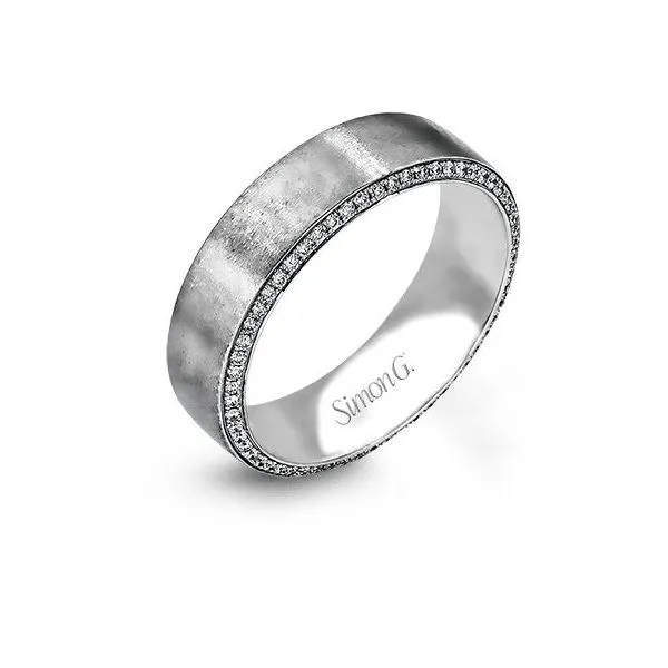 Mr2273 Simon G Men S 14k Two Tone Wedding Band With 50cttw Of