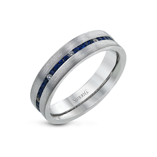 Simon G. Men's 14K White Gold Wedding Band SVS Fine Jewelry Oceanside, NY