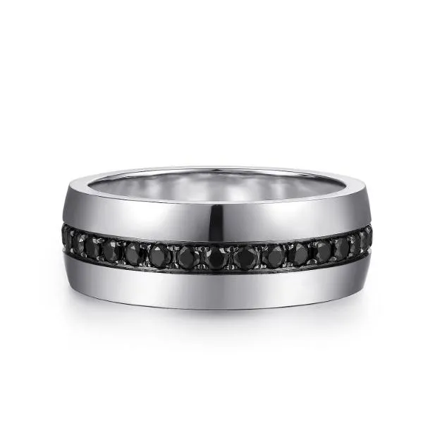 Gabriel Xavier White Gold & Black Diamond Wedding Band SVS Fine Jewelry Oceanside, NY