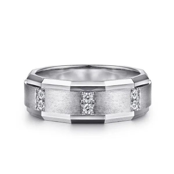 Gabriel Nico White Gold Diamond Wedding Band SVS Fine Jewelry Oceanside, NY