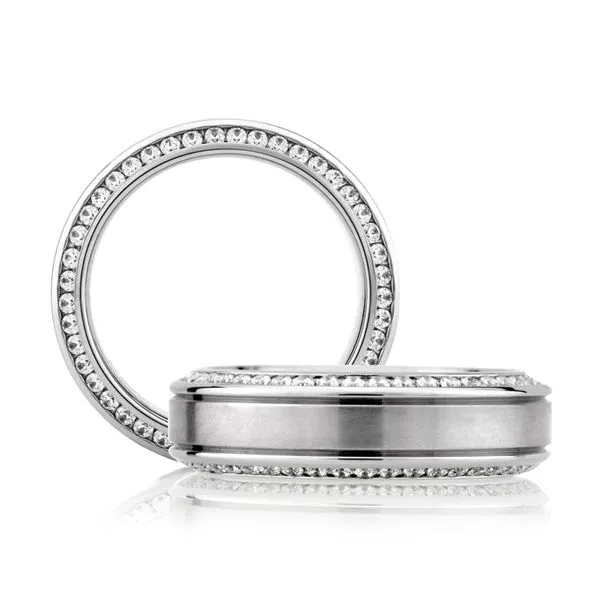 A.Jaffe Men's White Gold & Diamond Wedding Band SVS Fine Jewelry Oceanside, NY