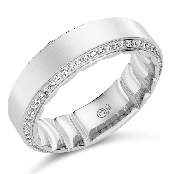 MFIT Men's White Gold & Diamond Wedding Band SVS Fine Jewelry Oceanside, NY