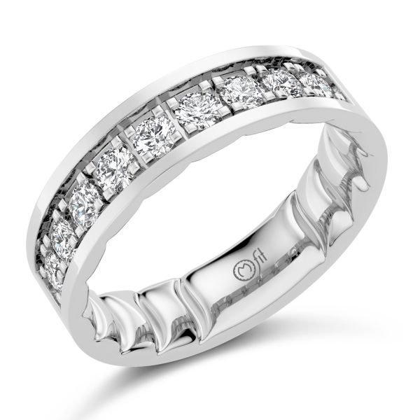 MFIT Men's White Gold & Diamond Wedding Band SVS Fine Jewelry Oceanside, NY