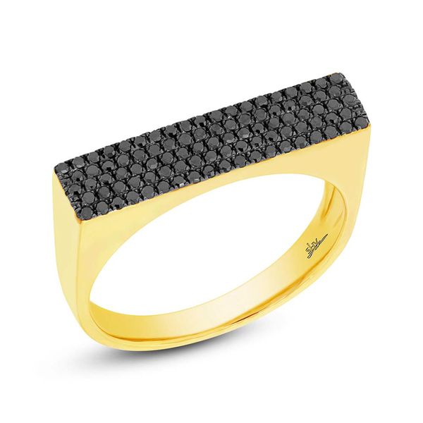 14K Yellow Gold and Black Diamond Pave Ladies Ring SVS Fine Jewelry Oceanside, NY