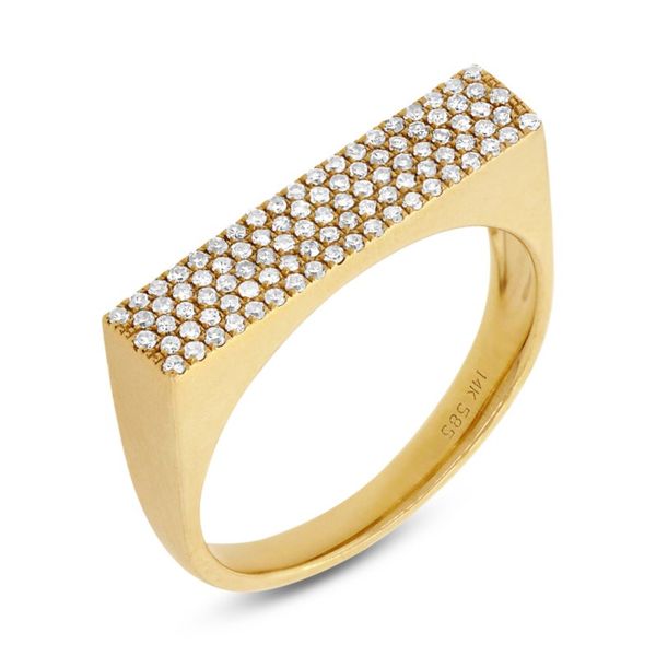 14K Yellow Gold and Diamond Pave Ladies Ring SVS Fine Jewelry Oceanside, NY