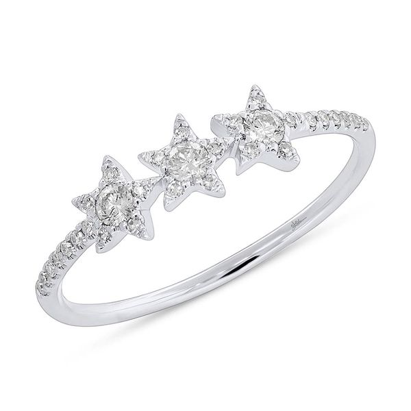 14K White Gold and Diamond Star Ring SVS Fine Jewelry Oceanside, NY
