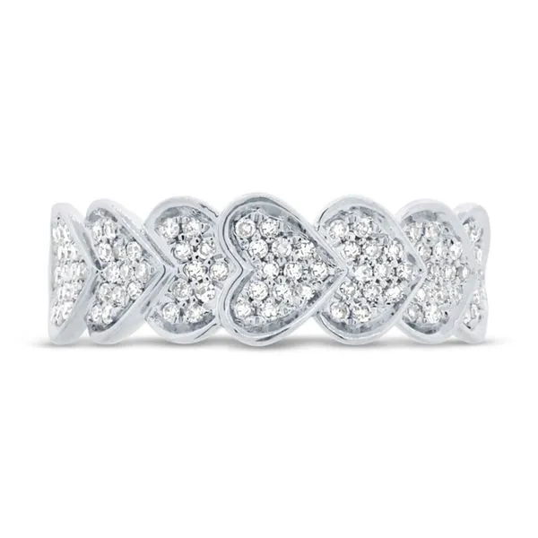 14K White Gold and Diamond Pave Heart Ring SVS Fine Jewelry Oceanside, NY