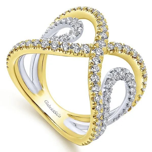 Gabriel & Co. Lusso Collection White & Yellow Gold Diamond Fashion Ring Image 3 SVS Fine Jewelry Oceanside, NY