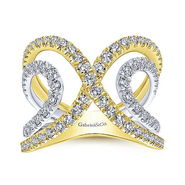 Gabriel & Co. Lusso Collection White & Yellow Gold Diamond Fashion Ring Image 4 SVS Fine Jewelry Oceanside, NY