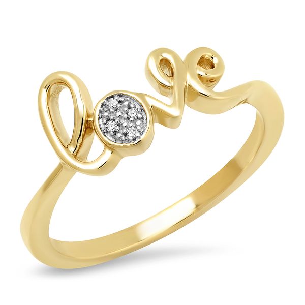 10K Yellow Gold & Diamond Love Ring SVS Fine Jewelry Oceanside, NY