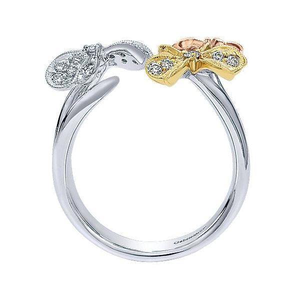 Gabriel & Co. Floral 14K Yellow/White/Rose Gold Ring Image 2 SVS Fine Jewelry Oceanside, NY
